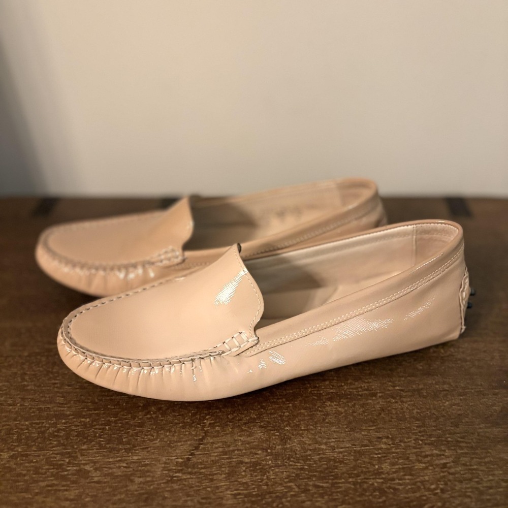 Hogl Shoes Womens Size 9 Beige Leather Driving Moccasin Loafer Nude Slip On